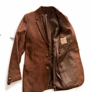 Loewe Vintage Chestnut Brown Suede Single-Breasted Blazer